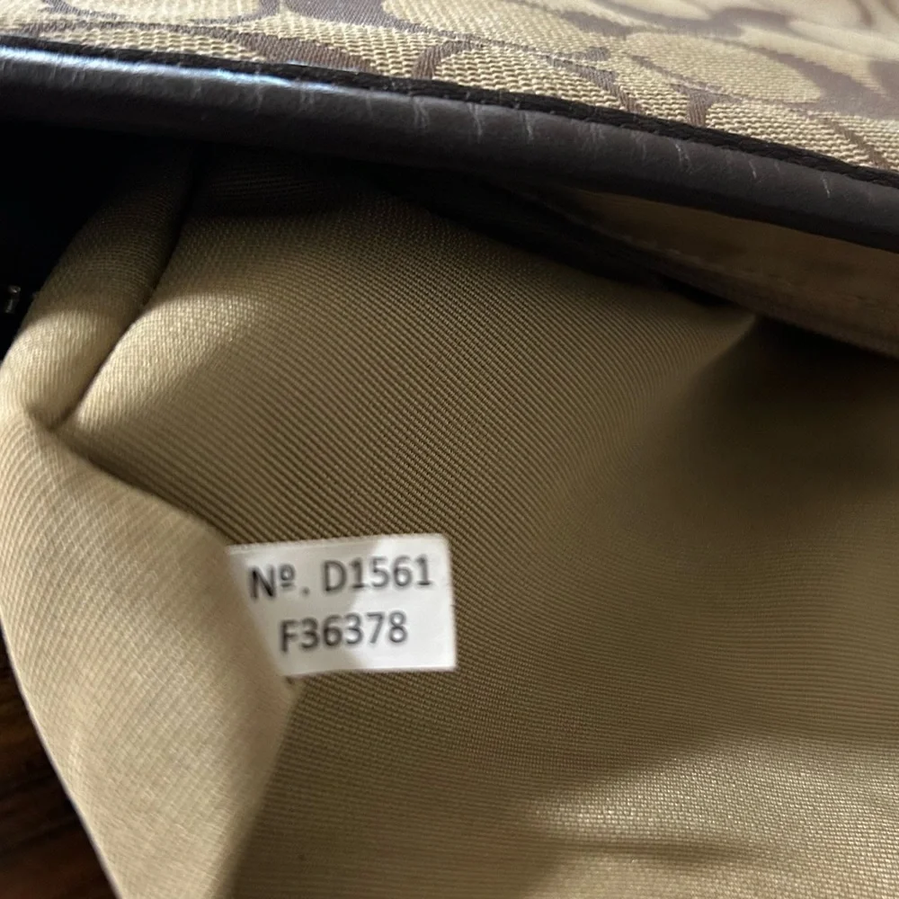 Coach Signature File Crossbody Bag - Brown/Khaki Canvas - Picture 7 of 10